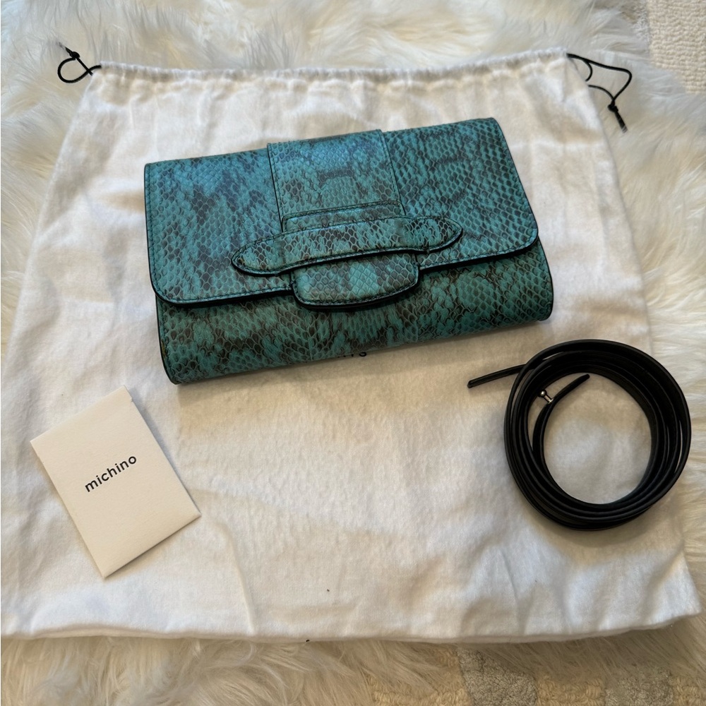 Michino Turquoise Phaedra Clutch